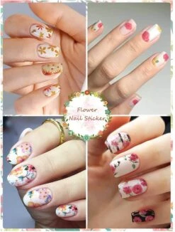 GUAPÀ® Nagelstickers & Nail Wraps - Nail Art - Nagel Folie - Diverse Kleuren Nail Wrap - 14 Vellen Nagelstickers | Bloemen Nagelstickers | Nagellak Folie -Cosmetisch Kortingswinkel 909x1200