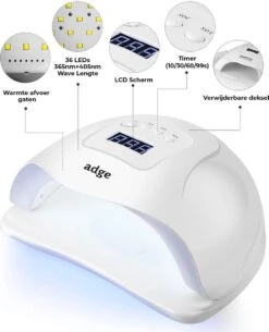 Adge - 54W LED Nageldroger Voor Gelnagels - Geschikt Voor ALLE Nagel Gellak - 36 LEDs - Met Timer -Cosmetisch Kortingswinkel 972x1200 1
