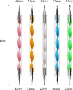 Evvie 20 Delige Nail Art Set - 15 Nailart Penselen En 5 Dotting Tools - Roze -Cosmetisch Kortingswinkel 972x1200 4