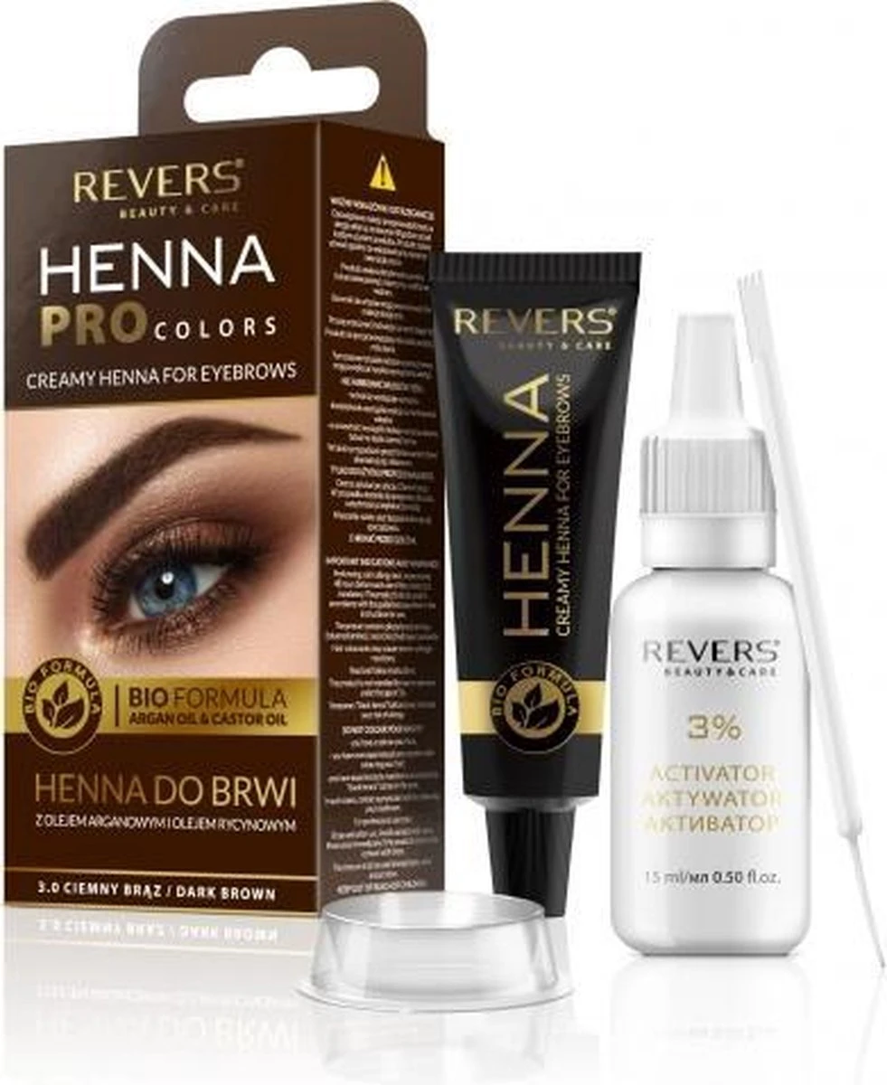 REVERS® Eyebrow Henna Pro Colours Dark Brown 15ml.+15ml. 1 REVERS® Eyebrow Henna Pro Colours Dark Brown 15ml.+15ml.