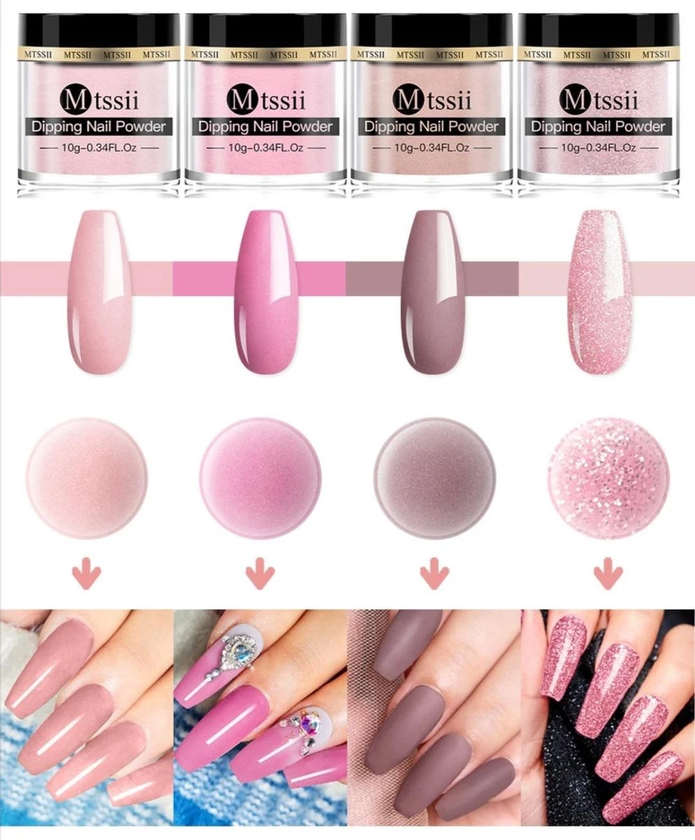 Dipping Powder Starter Kit - 4 Kleuren - Roze - Dip Poeder - Acryl Nagels - Dip Poeder Starter Kit - Starterset - Dip Nagels - Nagel Poeder - Acryl Poeder - MTSSII - Dip Powder- 3 Dipping Powder Starter Kit - 4 Kleuren - Roze - Dip Poeder - Acryl Nagels - Dip Poeder Starter Kit - Starterset - Dip Nagels - Nagel Poeder - Acryl Poeder - MTSSII - Dip Powder- - Afbeelding 3